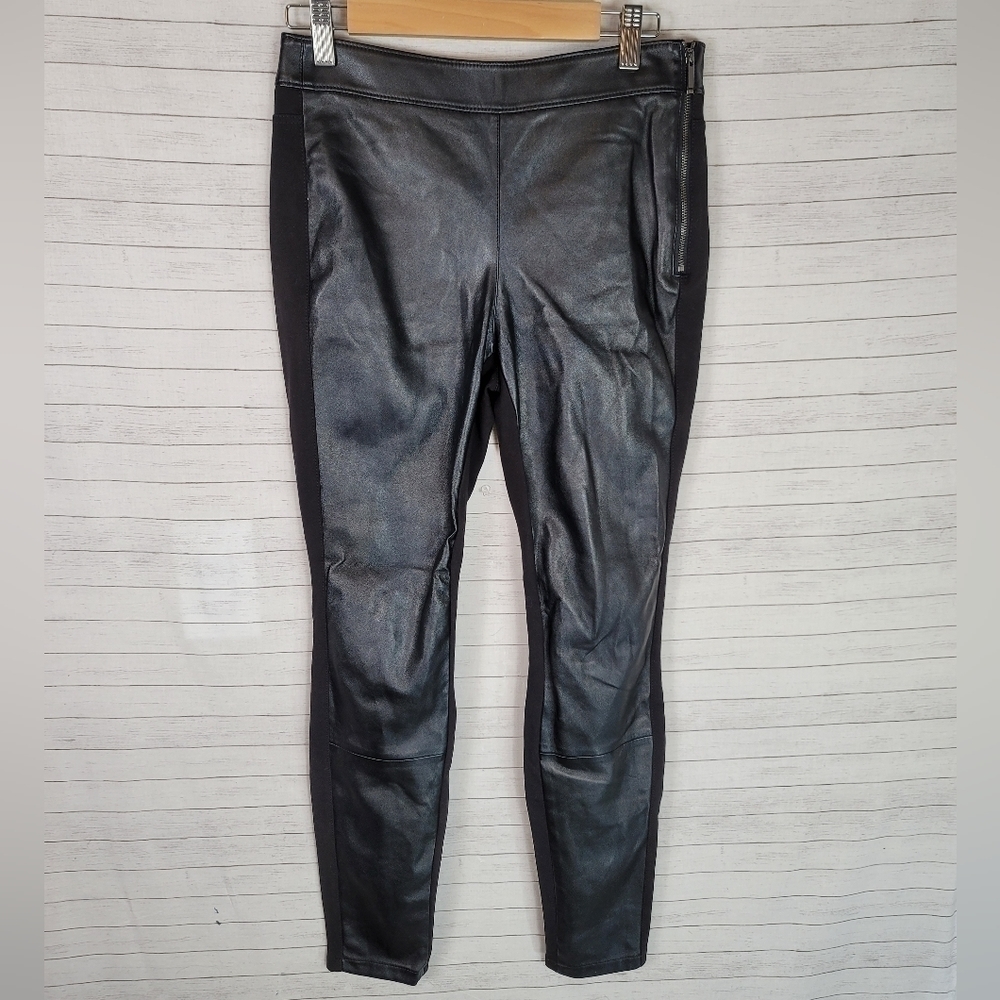 WHITE HOUSE BLACK MARKET FAUX LEATHER SKINNY PANTS, SZ 2